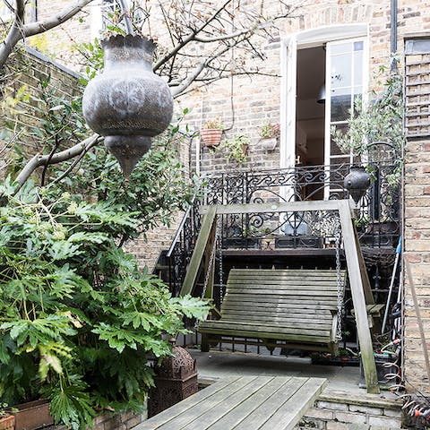 Relax in the Moroccan themed courtyard garden