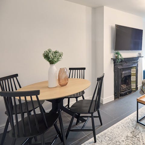 Tuck into family favourites at the dining table