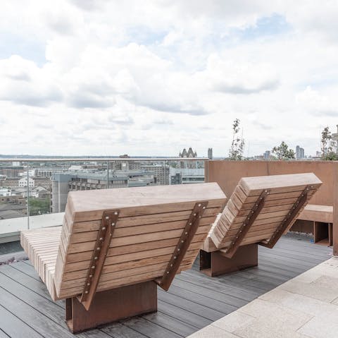 Pour yourself a glass of wine and watch the sunset from the roof terrace