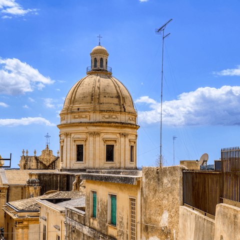 Explore this gorgeous corner of Sicily – you're close to the city of Noto and its baroque architecture, beaches, and cultural sights