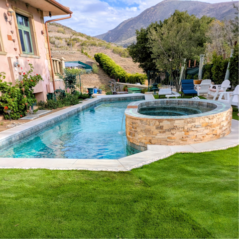 Cool off with a swim in the private pool