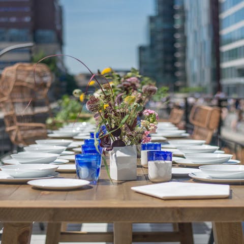 Sit down for a special celebration in the sunshine