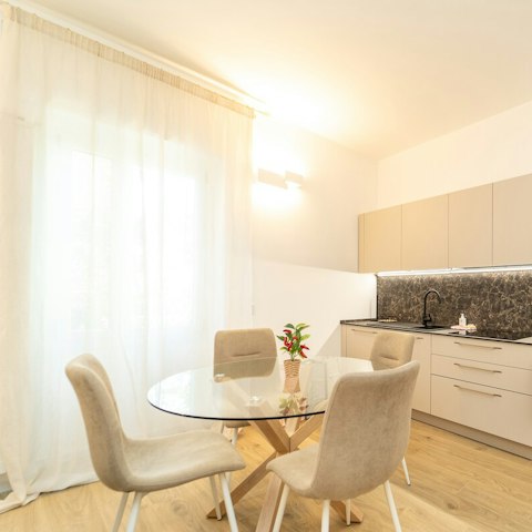 Start the day with an espresso at the dining table