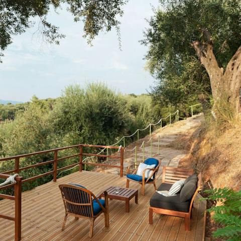 Look forward to a fresh Greek coffee on the decked terrace
