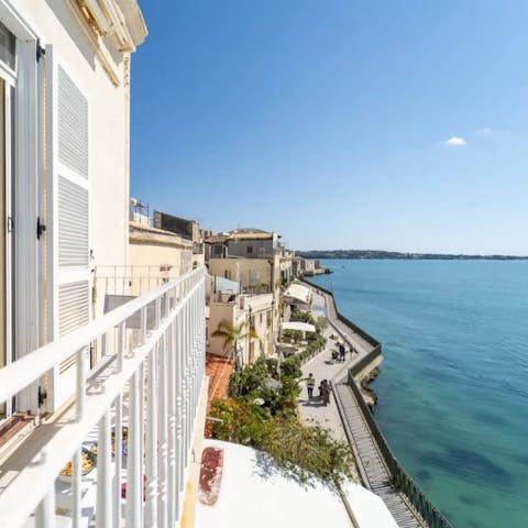 Enjoy stunning sea views from the private balcony