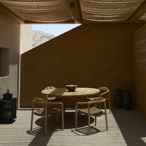 Enjoy delicious alfresco feasts on the shaded terrace
