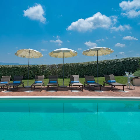 Soak up the sun from in or beside the private pool