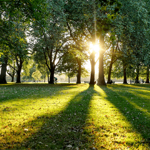 Stroll to Hyde Park with a book and a cup of coffee