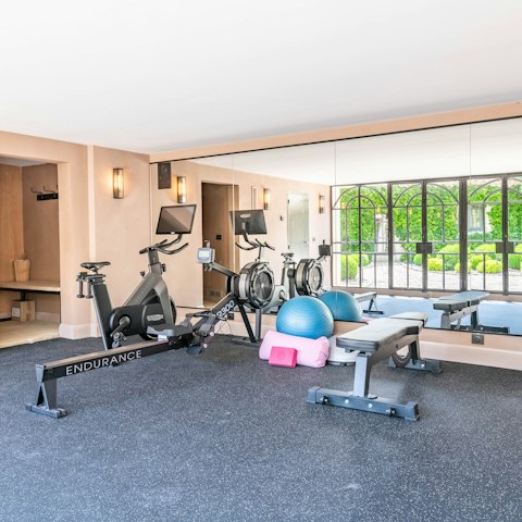 Squeeze in a workout in the private gym