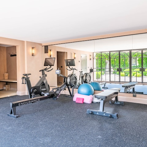 Squeeze in a workout in the private gym