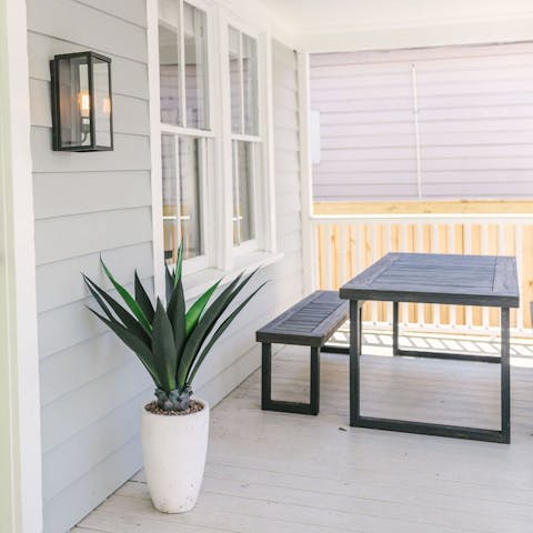 Enjoy dining al fresco on covered verandah