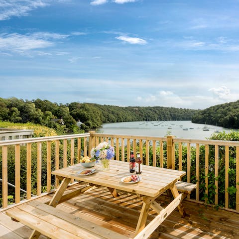 Watch the sailboats pass you by while eating Cornish pasties al fresco