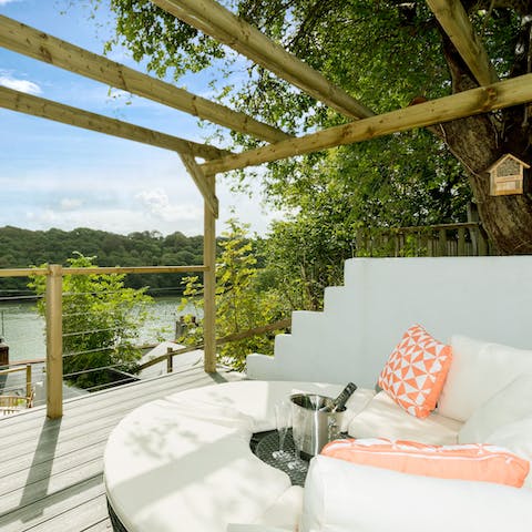 Pop a bottle of champagne in the sun on one of your three private terraces