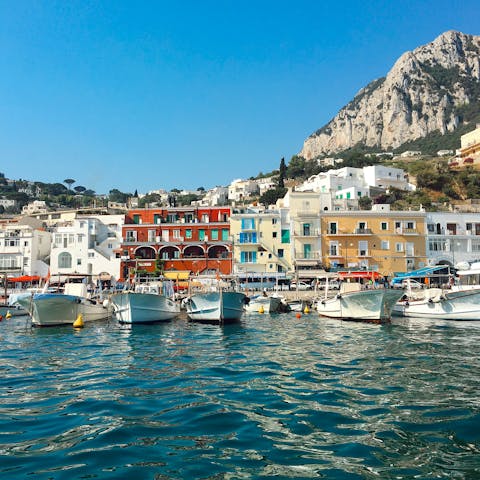 Take a boat trip from the harbour to nearby Capri