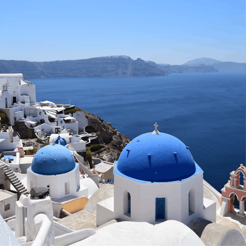 Adventure around the romantic island of Santorini, where you'll find stunning architecture
