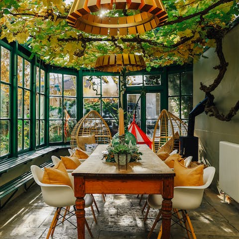 Throw a lavish dinner party in the beautiful orangery