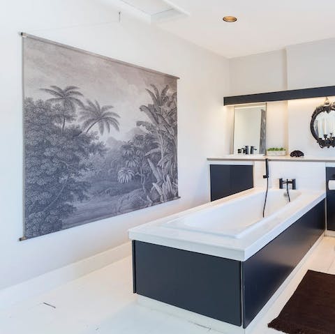 Sink into the gorgeous bathtub for a luxurious soak