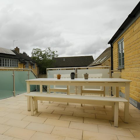 Pad out to the terrace for dinner and drinks alfresco