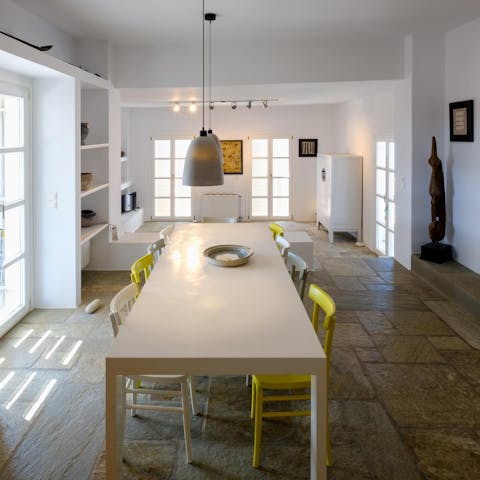 Serve up a delicious Greek feast at the chic dining table