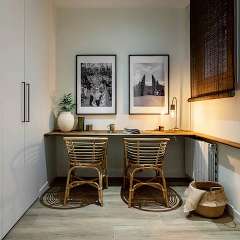 Get down to business at the desks in the third bedroom