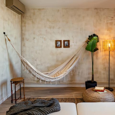 Snuggle up for an afternoon siesta on the hammock
