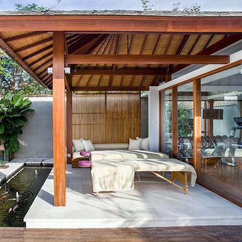 Relax with a private massage without having to leave the villa