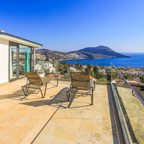 Drink in the breathtaking vistas from the private rooftop terrace