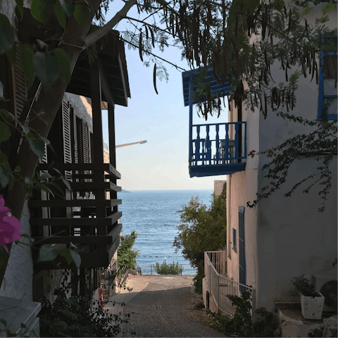 Wander Kalkan's winding streets down to the sea