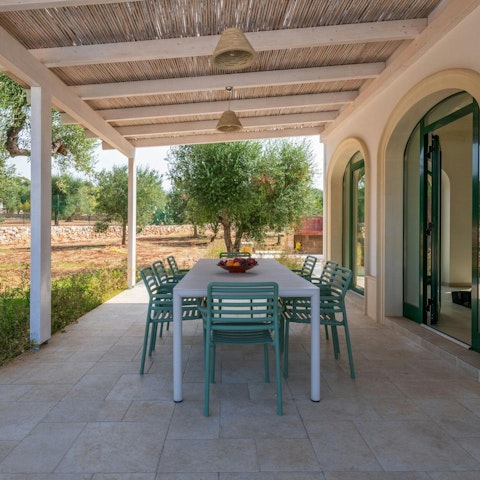 Enjoy your favourite pasta dish at the alfresco dining table