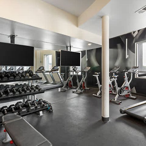 Keep on top of your fitness game at the communal gym