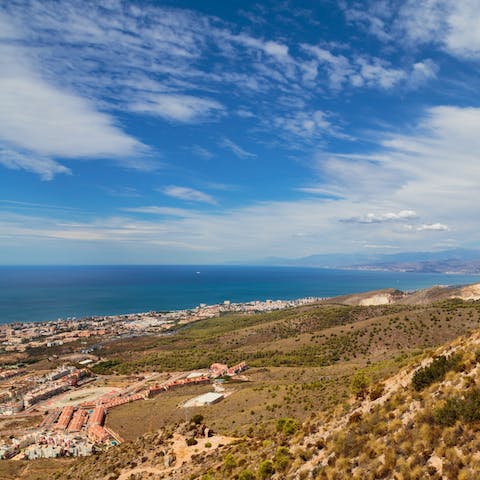 Stroll 50m to Playa Fuengirola for a day at the beach