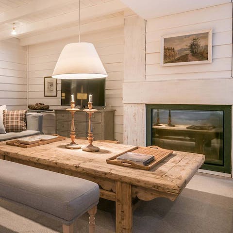 Eat a hearty dinner by the fire