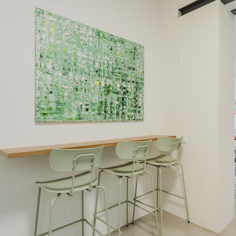 Begin your day with pastries and coffee at the breakfast bar