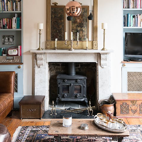 Relaxing in front of the log burner