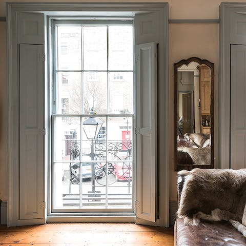 The view through the full height windows