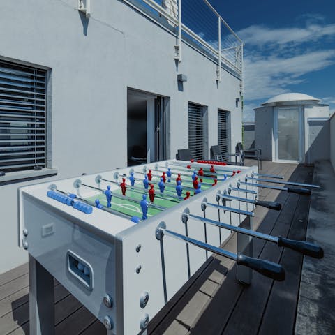 Get competitive with an outdoor foosball tournament