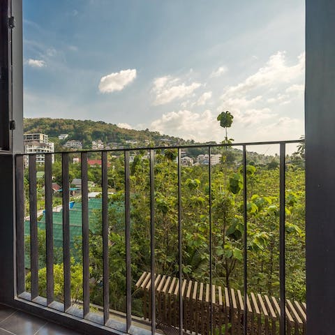 Soak up stunning views of Choeng Thale from your private balcony