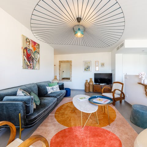 Unwind in the colourful living space