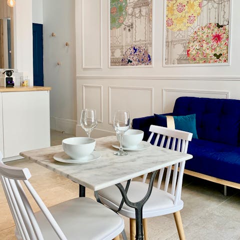 Pick up a selection of treats from the market and enjoy dining in traditional French style