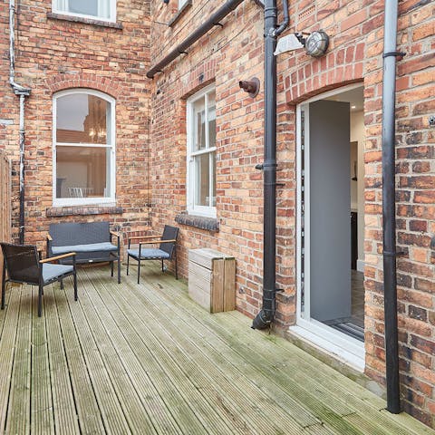 Soak up the morning sun with coffees on the terrace