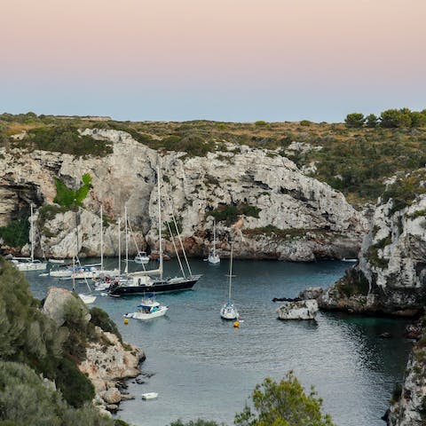 Explore Menorca's beautiful coast – a short drive away