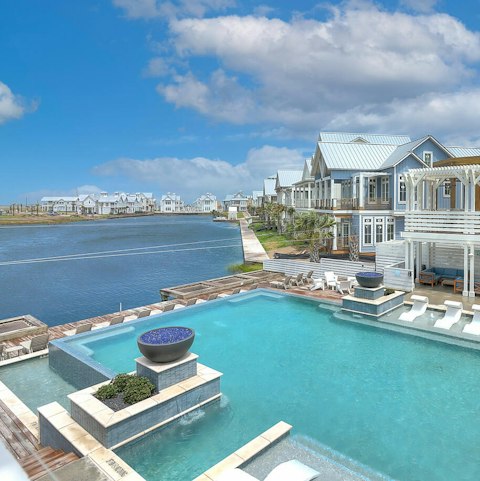 Head to one of the communal pools for a relaxing swim