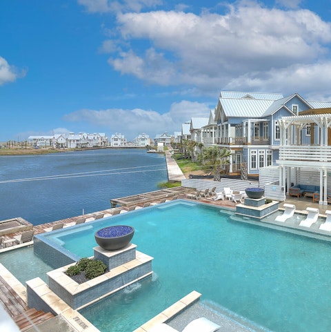 Head to one of the communal pools for a relaxing swim