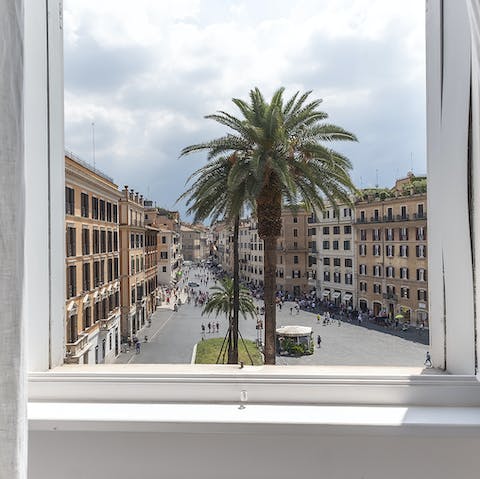 The astonishing view onto Piazza di Spagna