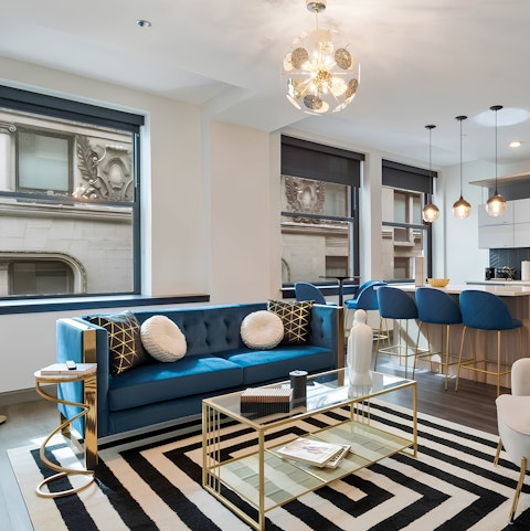 Kick back and relax on the sofa with your morning coffee