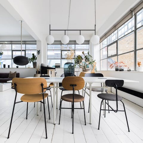 Sit down to a celebratory meal at the stylish dining table