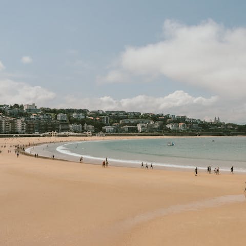 Make the five-minute walk to Ondarreta Beach and enjoy a day by the sea