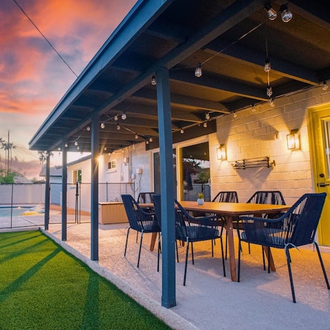 Watch the sunset as you dine alfresco