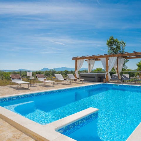 Cool off in the private swimming pool