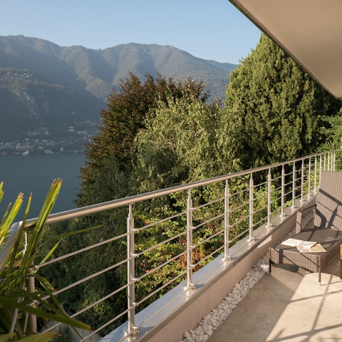 Enjoy water views from the private balcony